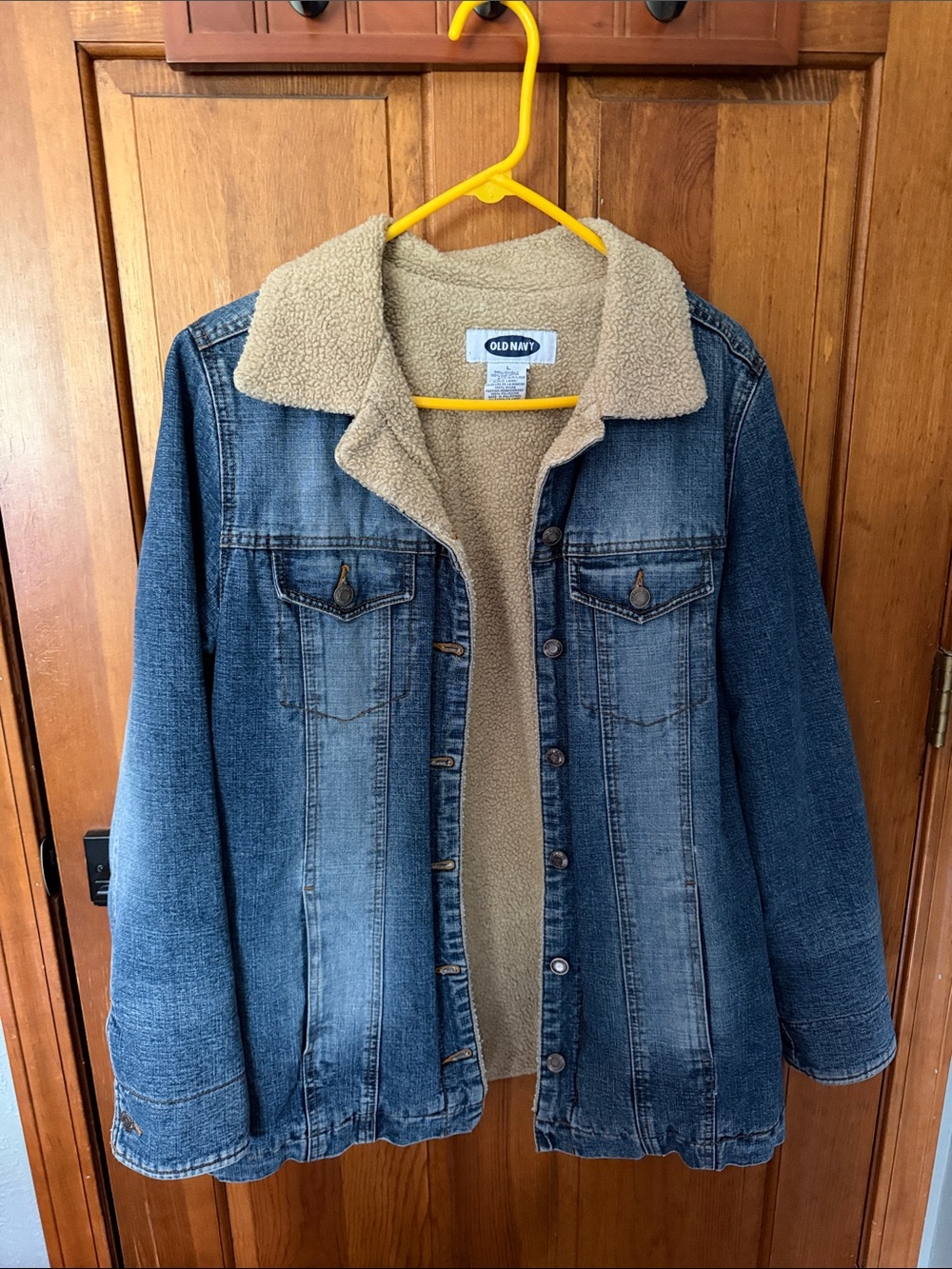 Old Navy Blue Denim Jacket with Cream Sherpa Lining